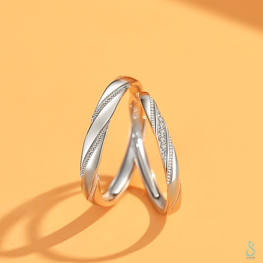 SUMMER 銀飾💫［925純銀］真摯情意情侶對戒 情人對戒 純銀戒指 純銀飾品-細節圖3