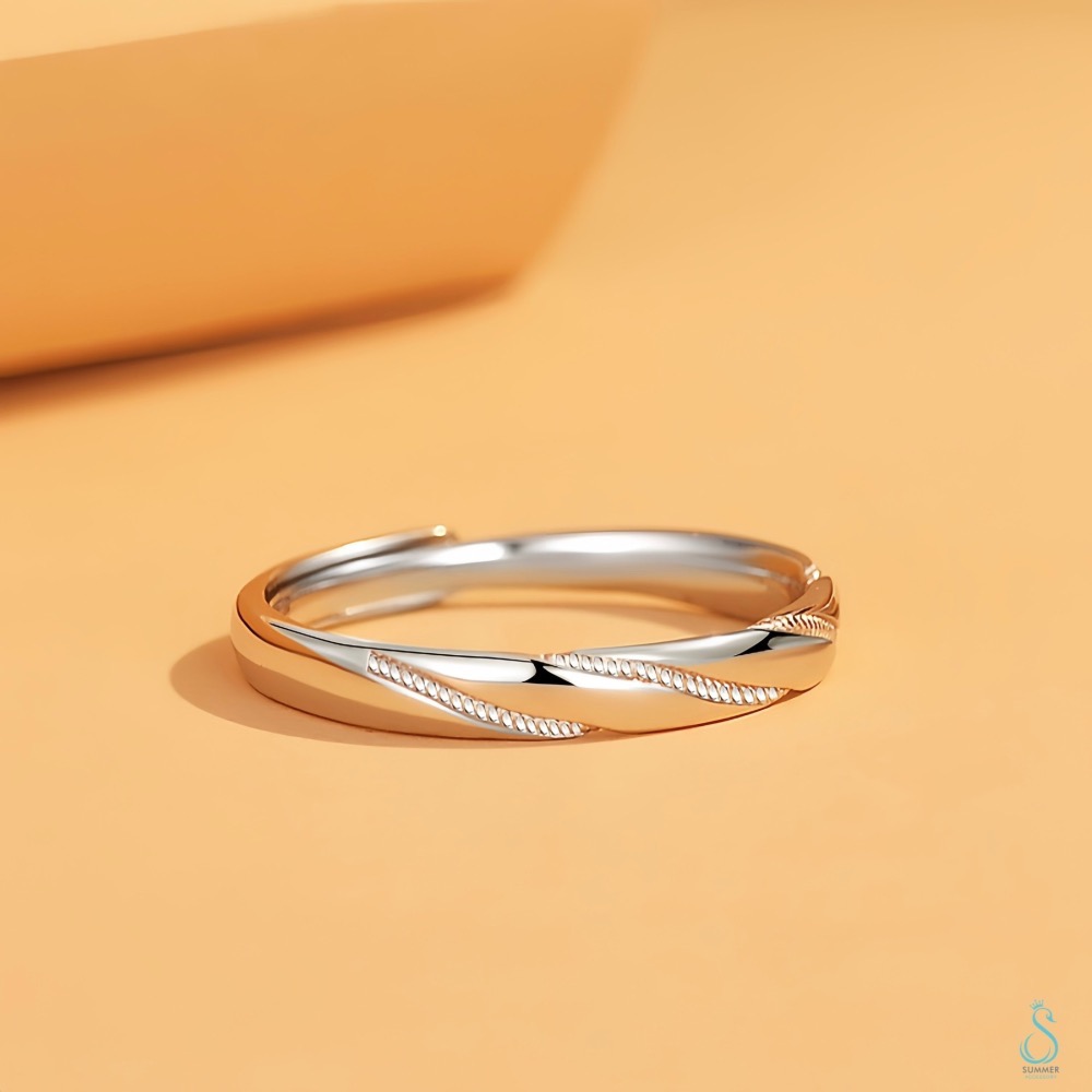 SUMMER 銀飾💫［925純銀］真摯情意情侶對戒 情人對戒 純銀戒指 純銀飾品-細節圖5