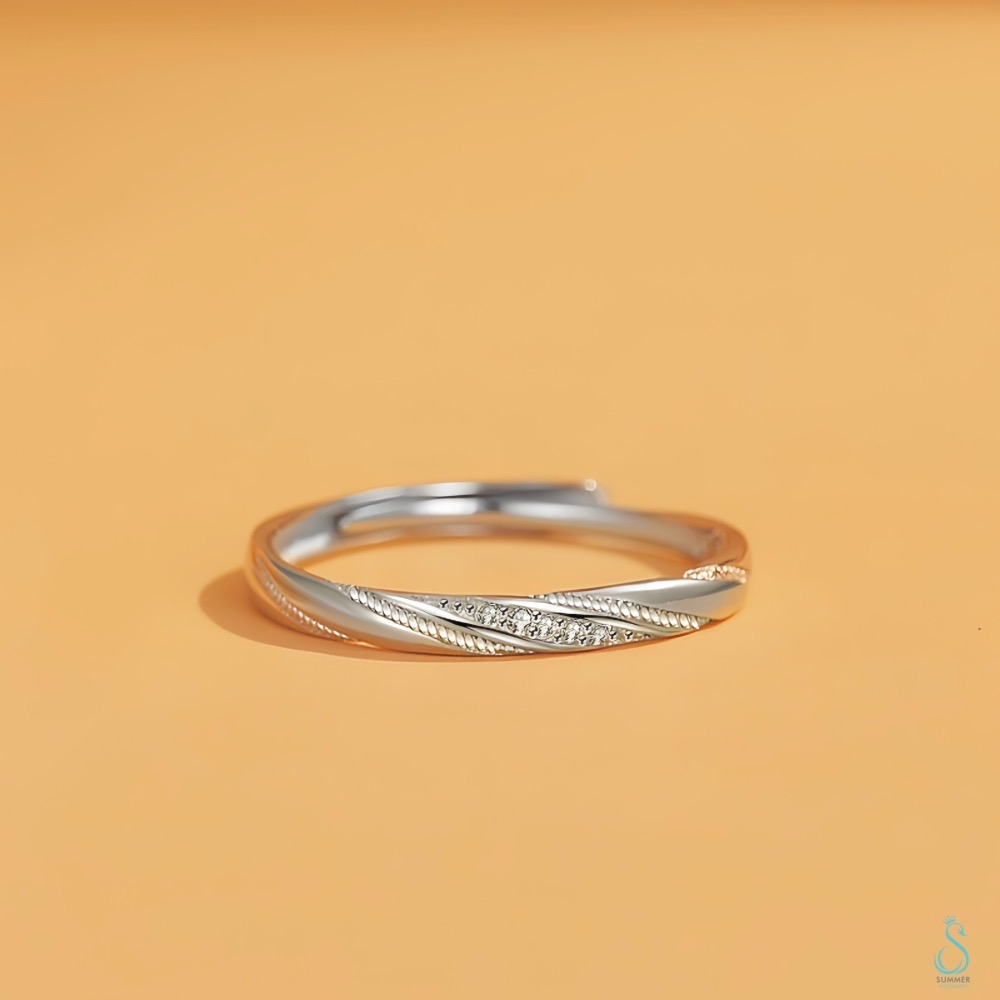 SUMMER 銀飾💫［925純銀］真摯情意情侶對戒 情人對戒 純銀戒指 純銀飾品-細節圖6