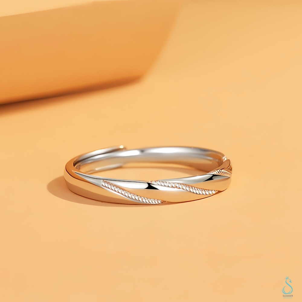 SUMMER 銀飾💫［925純銀］真摯情意情侶對戒 情人對戒 純銀戒指 純銀飾品-細節圖5