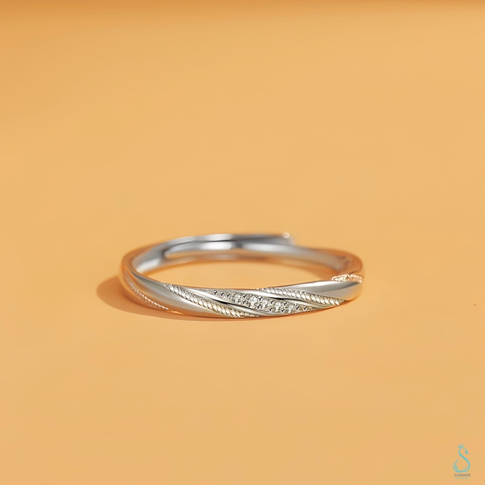 SUMMER 銀飾💫［925純銀］真摯情意情侶對戒 情人對戒 純銀戒指 純銀飾品-細節圖6