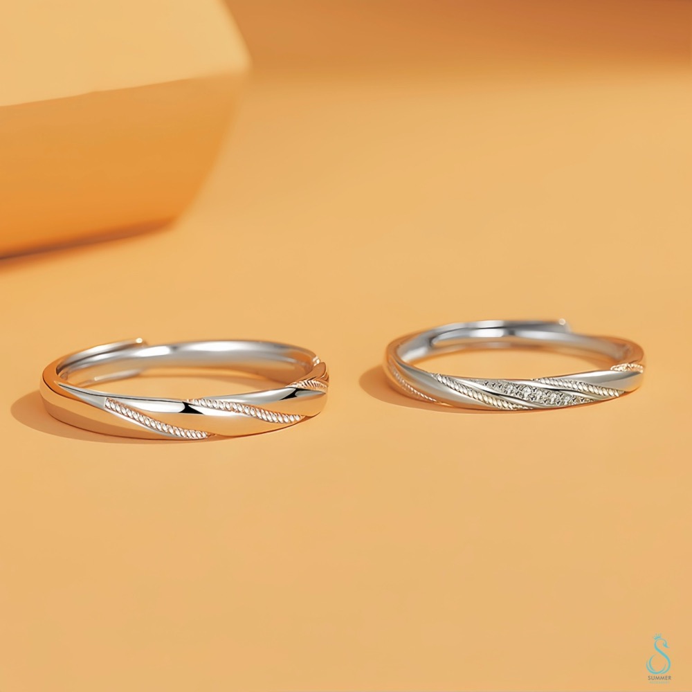 SUMMER 銀飾💫［925純銀］真摯情意情侶對戒 情人對戒 純銀戒指 純銀飾品-細節圖7