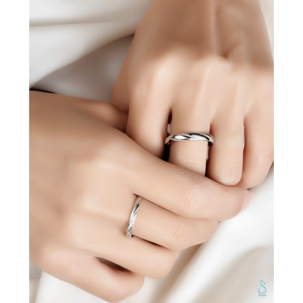 SUMMER 銀飾💫［925純銀］真摯情意情侶對戒 情人對戒 純銀戒指 純銀飾品-細節圖8