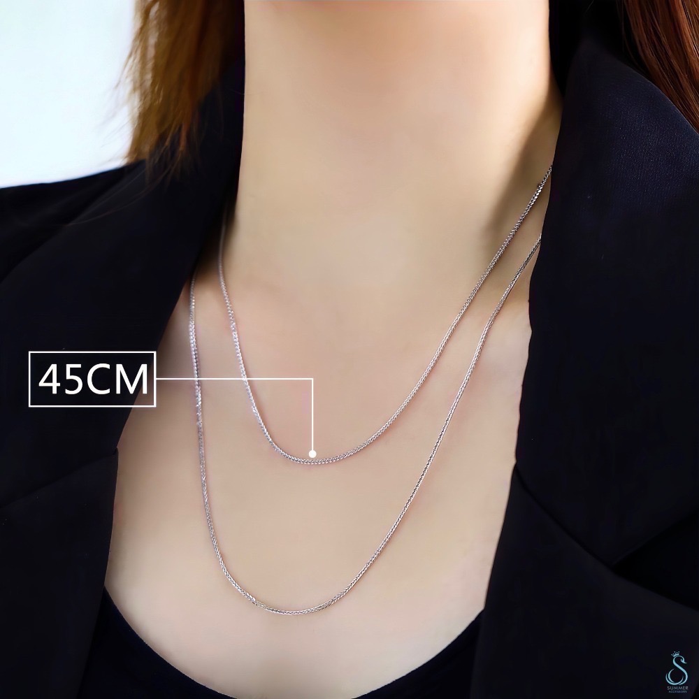 SUMMER 銀飾💫［925純銀］可調式蕭邦鏈 純銀項鍊 淨鍊 單項鍊 耐用不易斷 純銀飾品-規格圖9