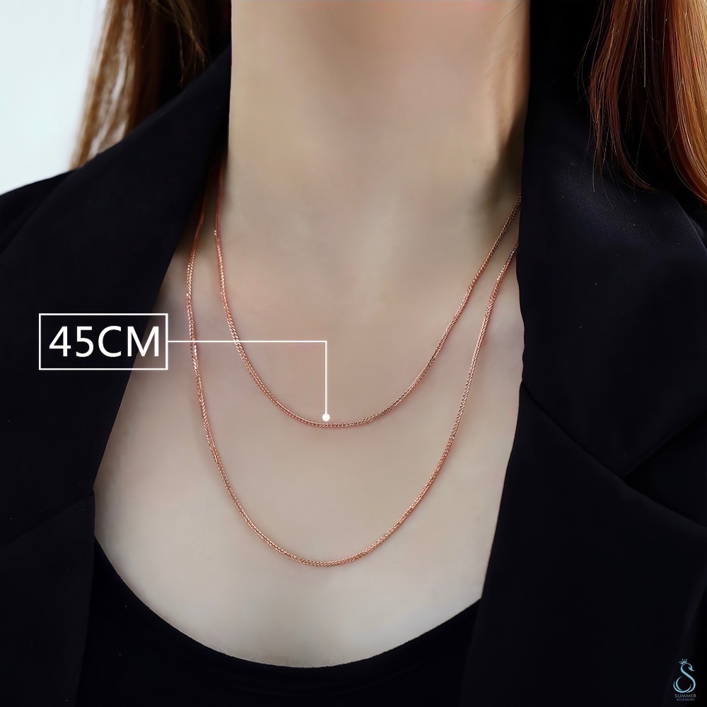 SUMMER 銀飾💫［925純銀］可調式蕭邦鏈 純銀項鍊 淨鍊 單項鍊 耐用不易斷 純銀飾品-規格圖9