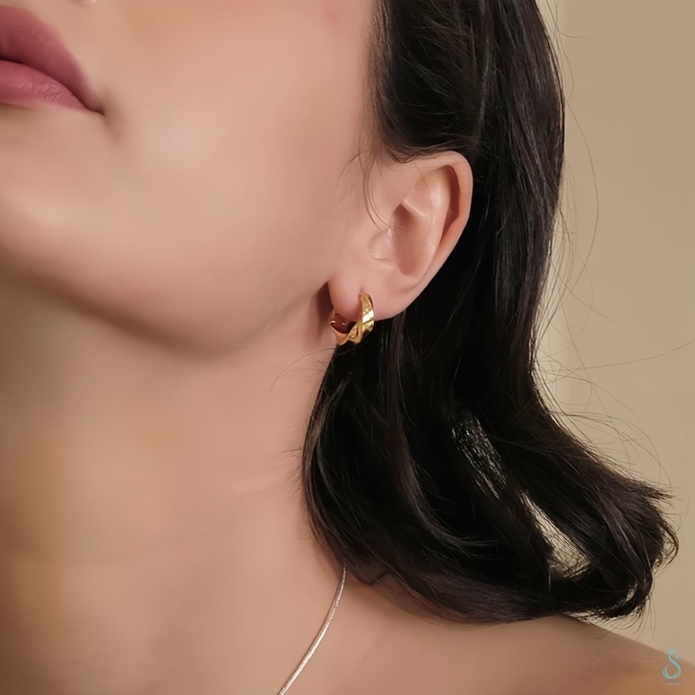 SUMMER 銀飾💫［925純銀］美式波面耳環 耳扣耳環 純銀耳環 純銀飾品-細節圖5