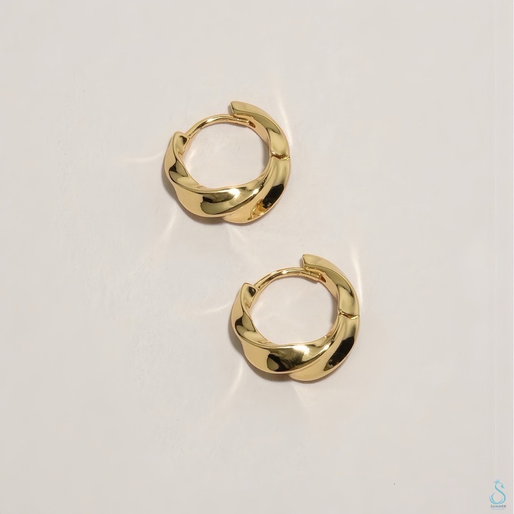 SUMMER 銀飾💫［925純銀］美式波面耳環 耳扣耳環 純銀耳環 純銀飾品-規格圖9