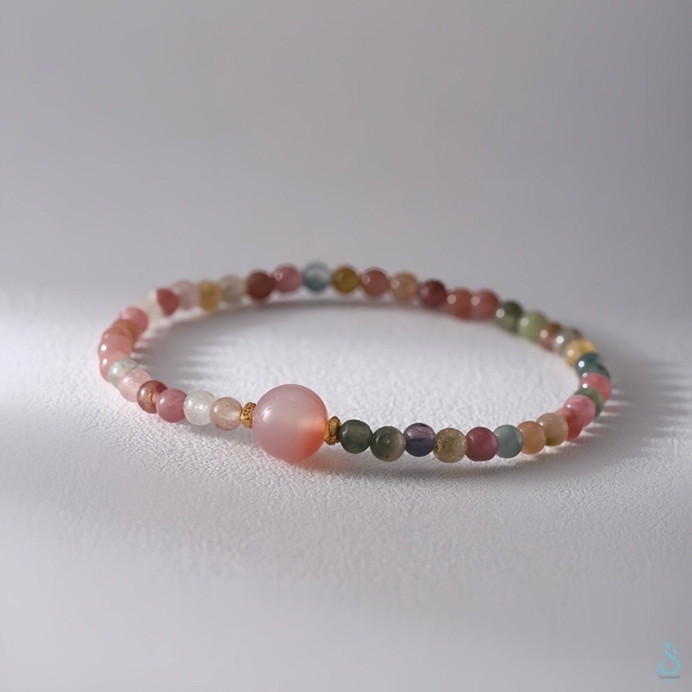 SUMMER 銀飾💫［925純銀］天然碧璽手串 晶石手鍊 純銀手鍊  晶石能量手鏈-細節圖6