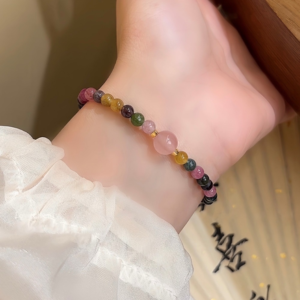 SUMMER 銀飾💫［925純銀］天然碧璽手串 晶石手鍊 純銀手鍊  晶石能量手鏈-規格圖9