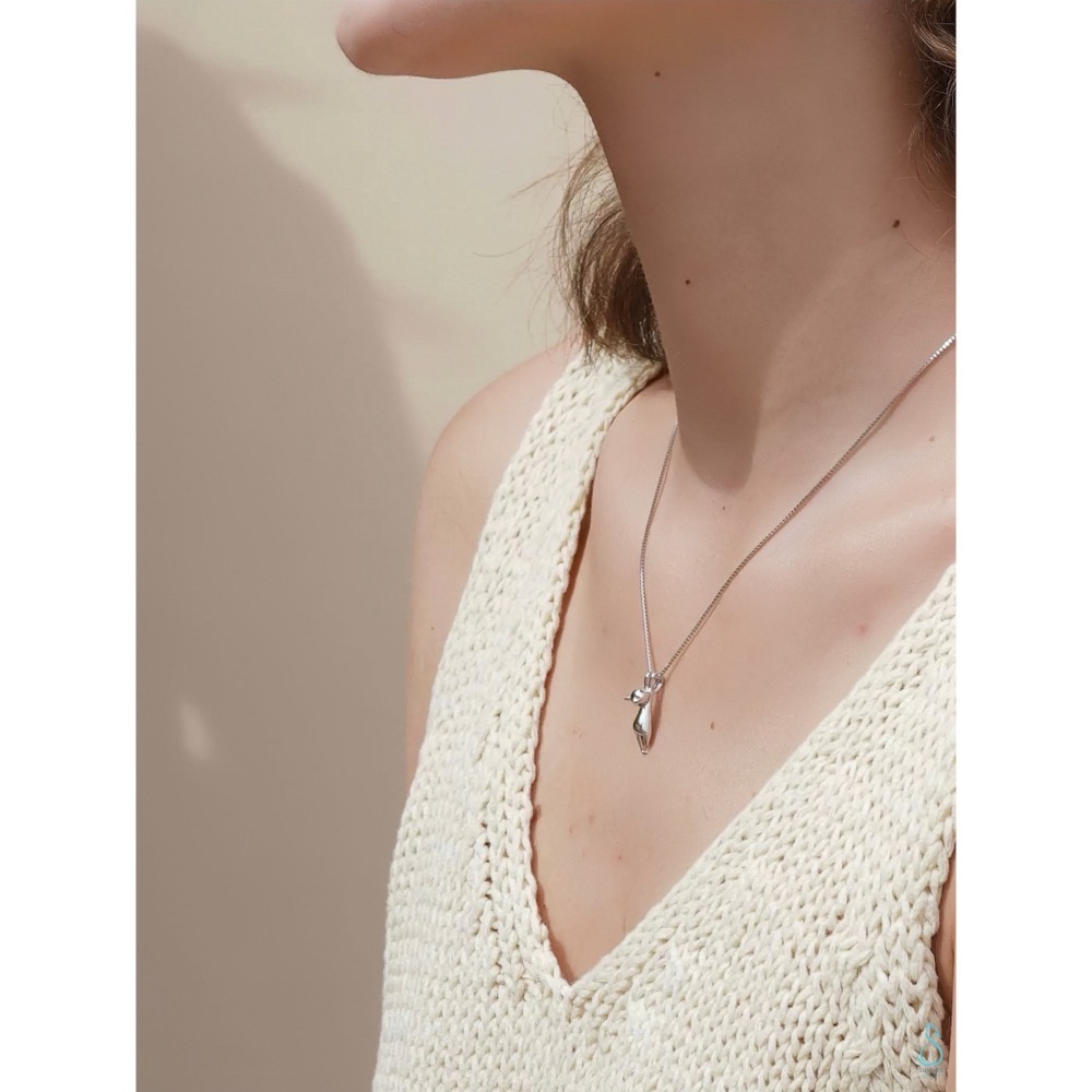 SUMMER 銀飾💫［925純銀］俏皮 趴趴貓吊飾 立體全實心 貓咪吊飾項鍊  純銀項鍊 純銀吊飾 純銀飾品-細節圖8