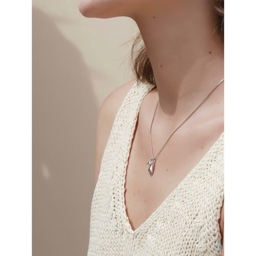 SUMMER 銀飾💫［925純銀］俏皮 趴趴貓吊飾 立體全實心 貓咪吊飾項鍊  純銀項鍊 純銀吊飾 純銀飾品-細節圖8