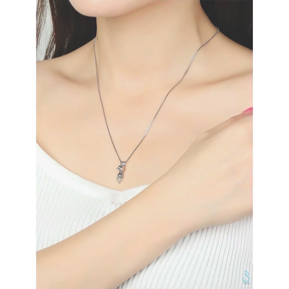 SUMMER 銀飾💫［925純銀］俏皮 趴趴貓吊飾 立體全實心 貓咪吊飾項鍊  純銀項鍊 純銀吊飾 純銀飾品-細節圖9