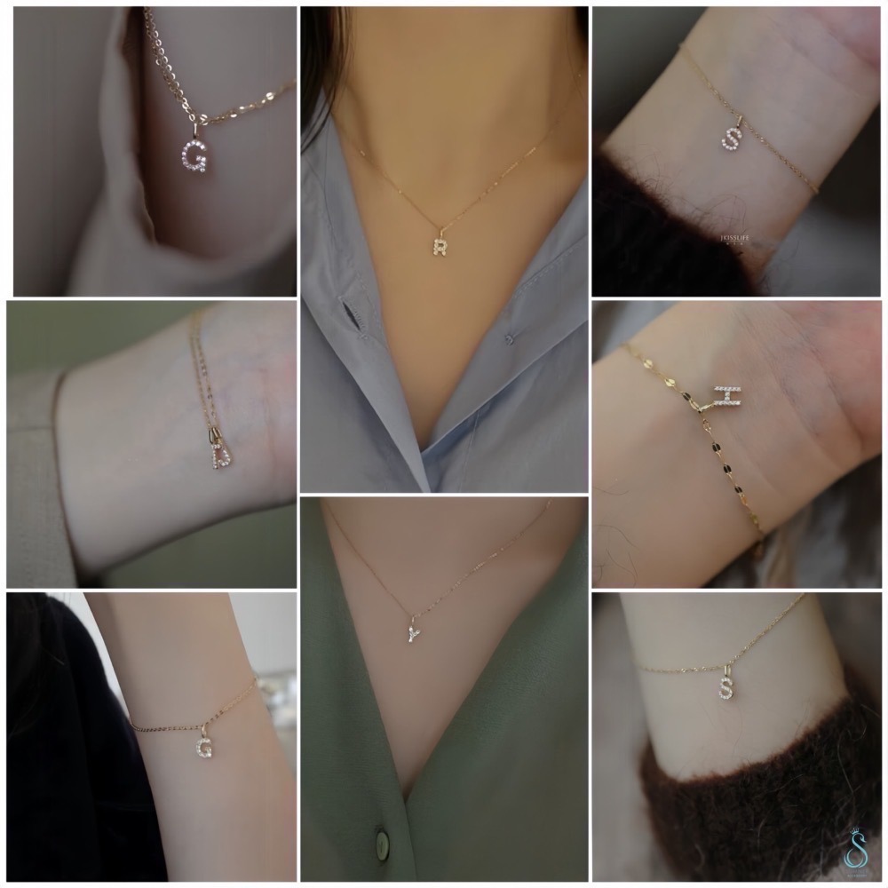 SUMMER 銀飾💫［925純銀］閃耀字母迷你鑲鑽英文字母吊飾 DIY字母項鍊 純銀吊墜 純銀項鏈 情人閨蜜 純銀飾-細節圖9