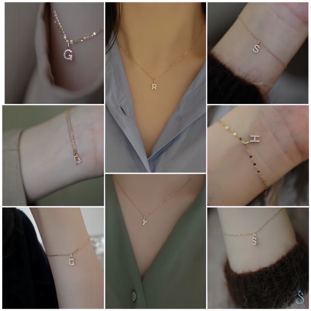 SUMMER 銀飾💫［925純銀］閃耀字母迷你鑲鑽英文字母吊飾 DIY字母項鍊 純銀吊墜 純銀項鏈 情人閨蜜 純銀飾-細節圖9