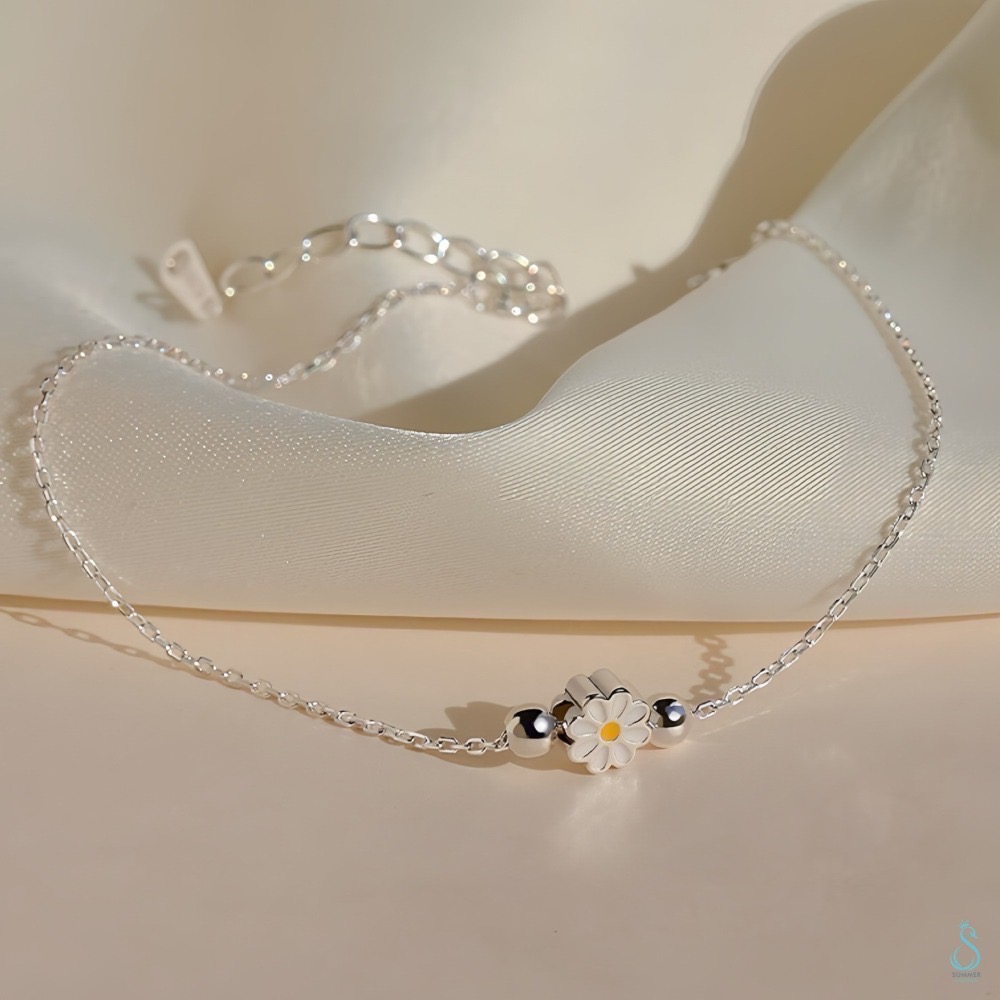 SUMMER 銀飾💫［925純銀］雛菊之戀 純銀戒指 純銀手鍊 甜美小雛菊 花系 純銀飾品-細節圖7