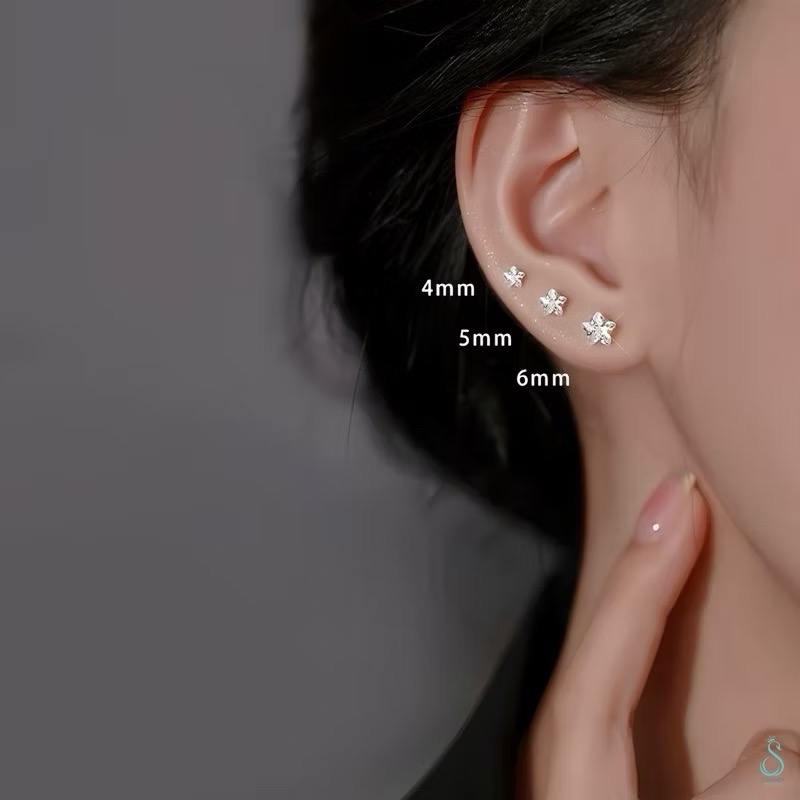 SUMMER 銀飾💫［S925純銀］🌟閃星星🌟星鑽耳環 一對優惠價 純銀耳環 純銀飾品-細節圖4