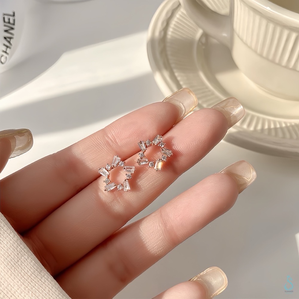 SUMMER 銀飾💫［925純銀］晶璨星芒 純銀耳環 星星耳環 純銀飾品-細節圖2