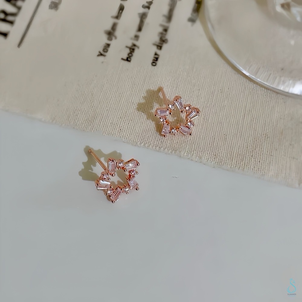 SUMMER 銀飾💫［925純銀］晶璨星芒 純銀耳環 星星耳環 純銀飾品-規格圖9