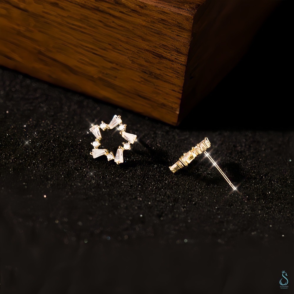 SUMMER 銀飾💫［925純銀］晶璨星芒 純銀耳環 星星耳環 純銀飾品-規格圖9