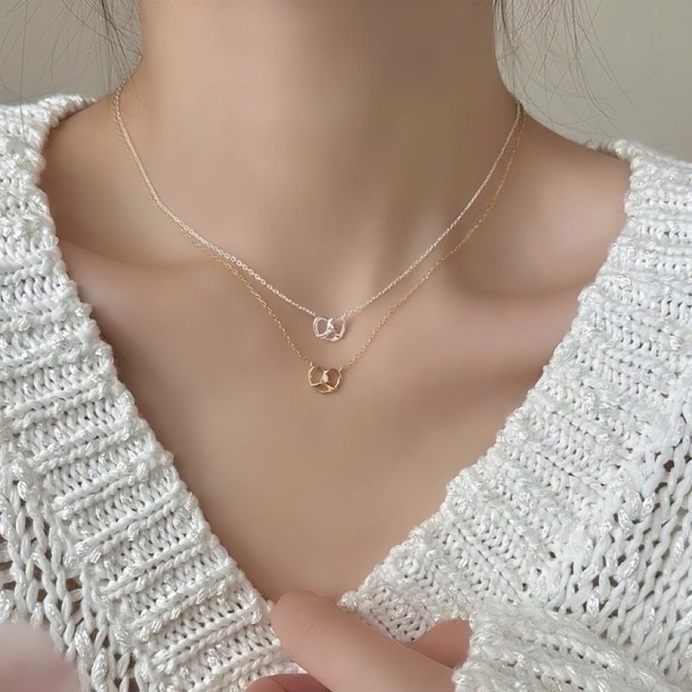 SUMMER 銀飾💫［925純銀］韓系 蝴蝶餅🥨 鹼水結項鏈 純銀項鍊  純銀飾品-細節圖2