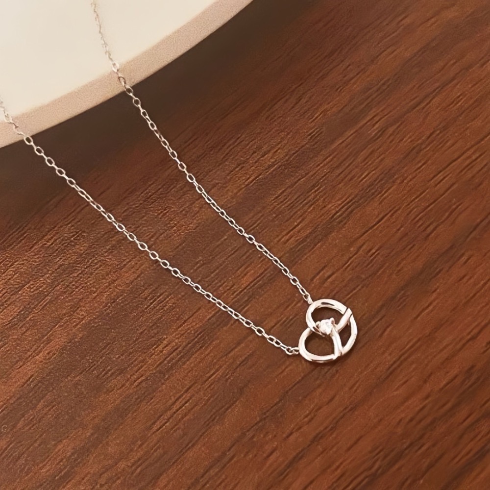 SUMMER 銀飾💫［925純銀］韓系 蝴蝶餅🥨 鹼水結項鏈 純銀項鍊  純銀飾品-細節圖9