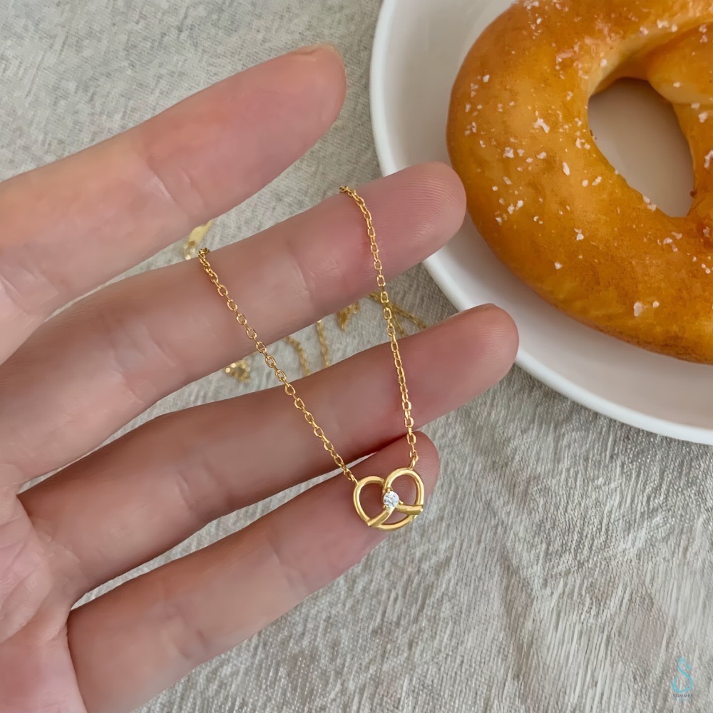 SUMMER 銀飾💫［925純銀］韓系 蝴蝶餅🥨 鹼水結項鏈 純銀項鍊  純銀飾品-規格圖9