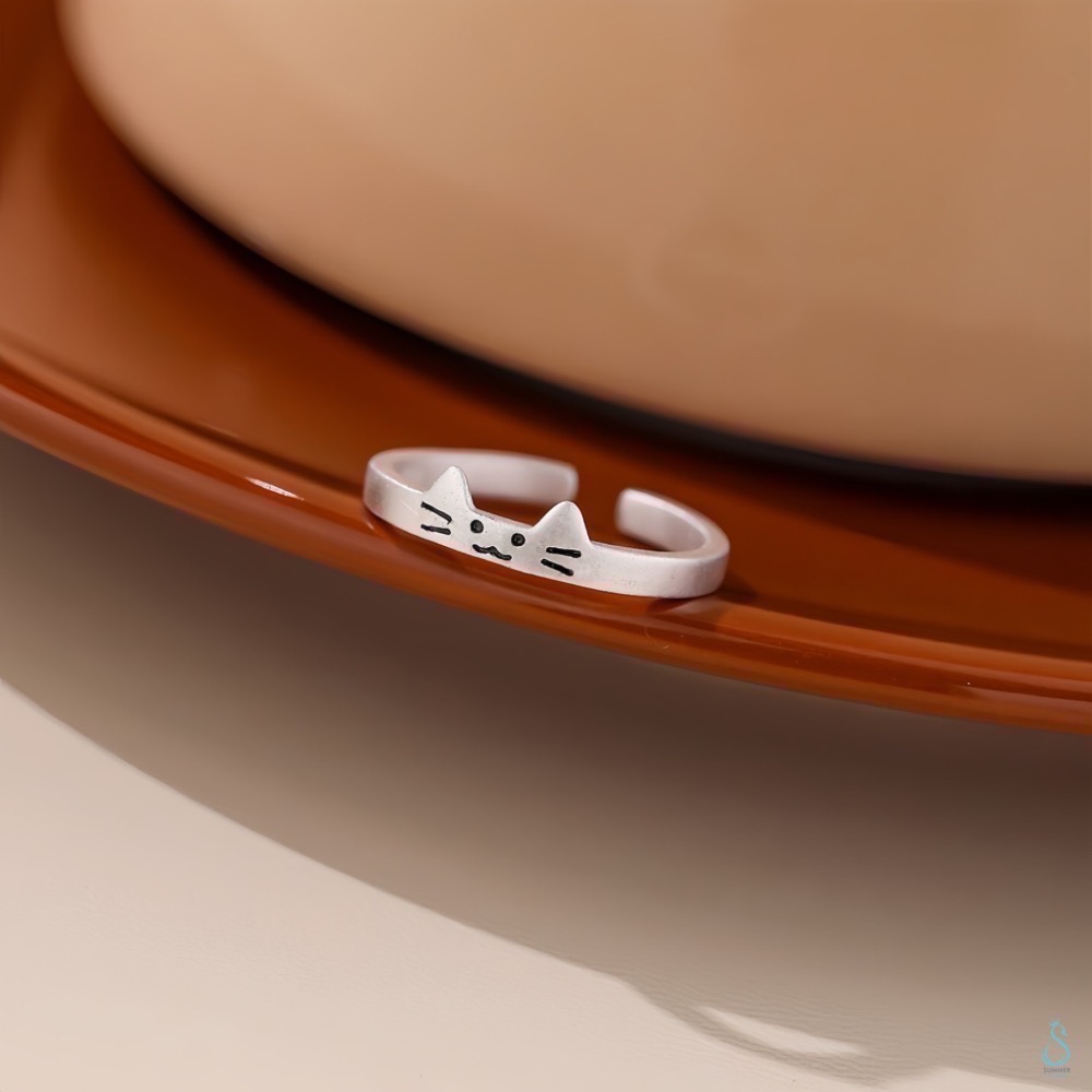 SUMMER韓 銀飾💫［999足銀］🐶🐱萌伴之戒 情侶對戒 貓狗日記 閨蜜對戒 純銀戒指 純銀飾品-細節圖6