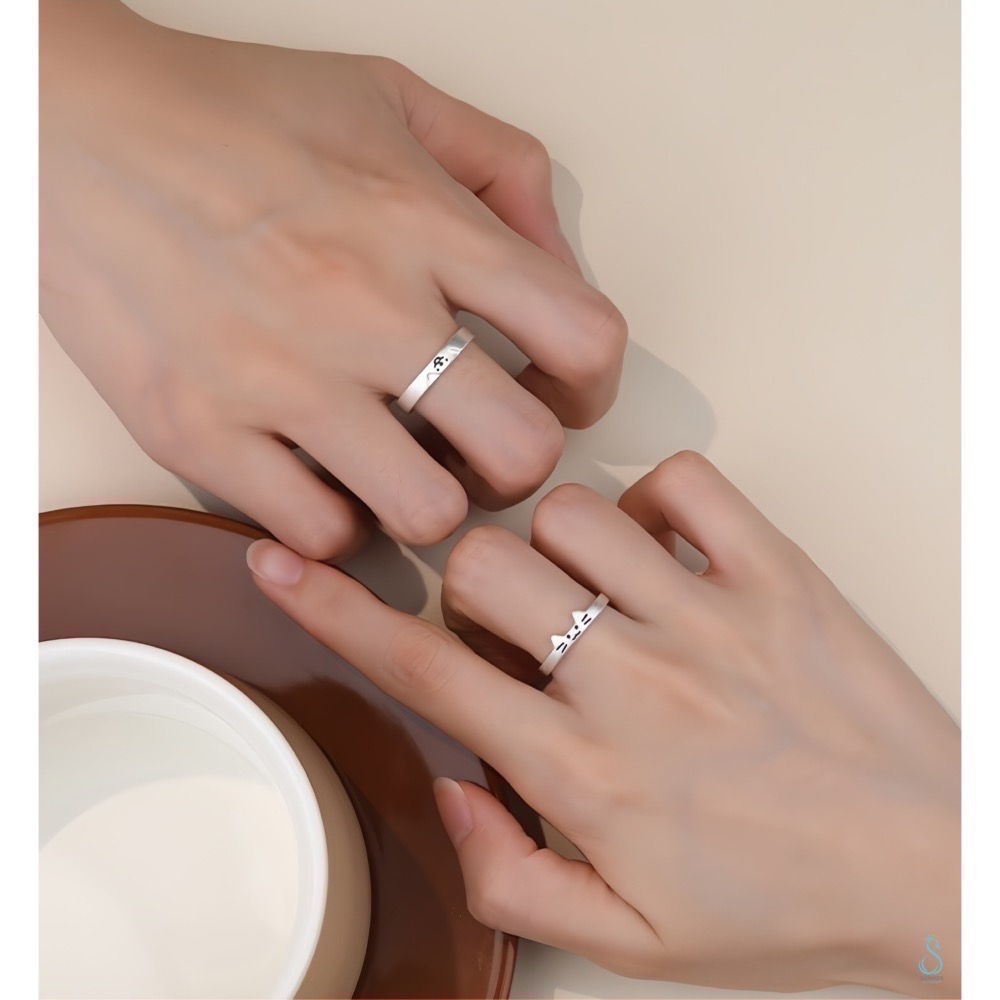 SUMMER韓 銀飾💫［999足銀］🐶🐱萌伴之戒 情侶對戒 貓狗日記 閨蜜對戒 純銀戒指 純銀飾品-細節圖9