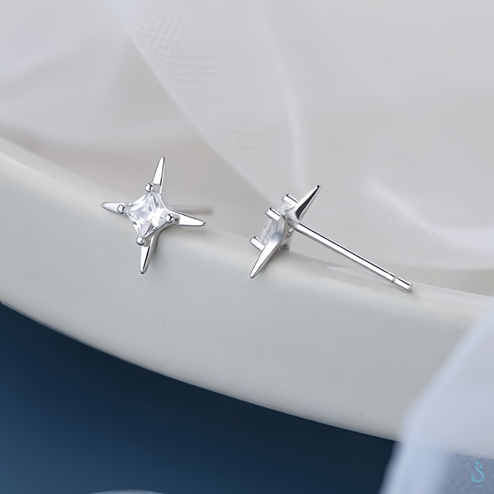 SUMMER 銀飾💫［925純銀］星辰之光 鎖珠式耳環 閃耀星芒耳環 純銀耳環 純銀飾品-規格圖9