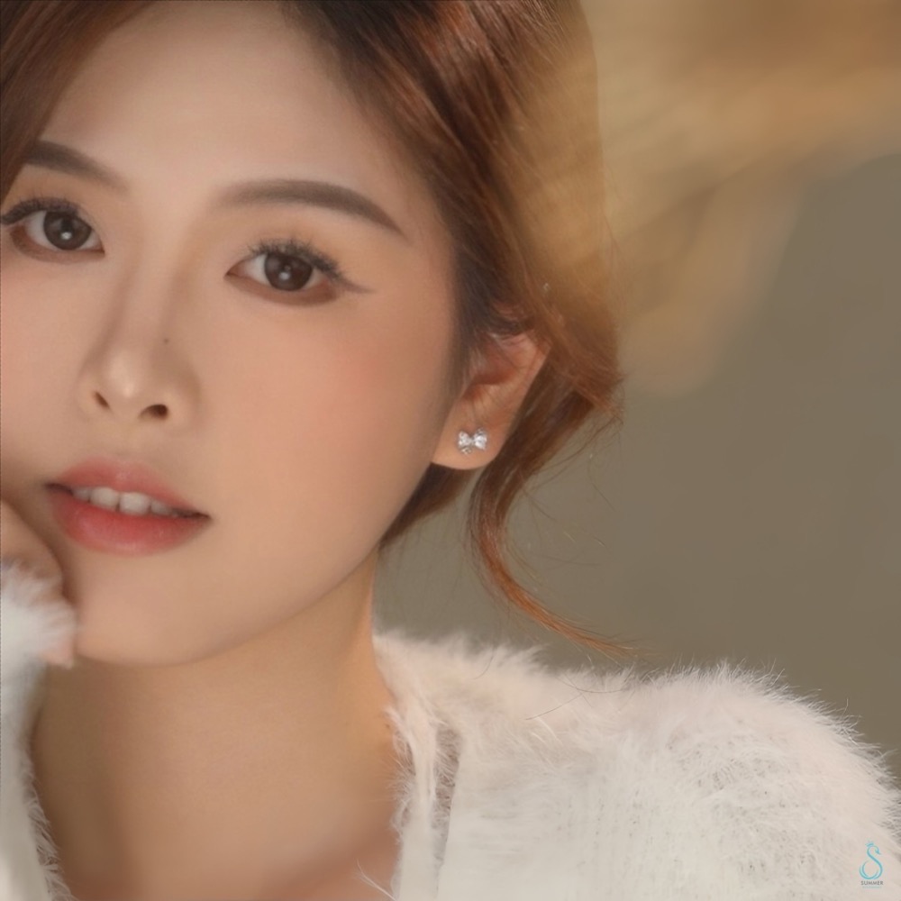 SUMMER 銀飾💫［925純銀］心鑽蝶語 閃亮 立體蝴蝶結耳環 純銀耳環 純銀飾品-細節圖9