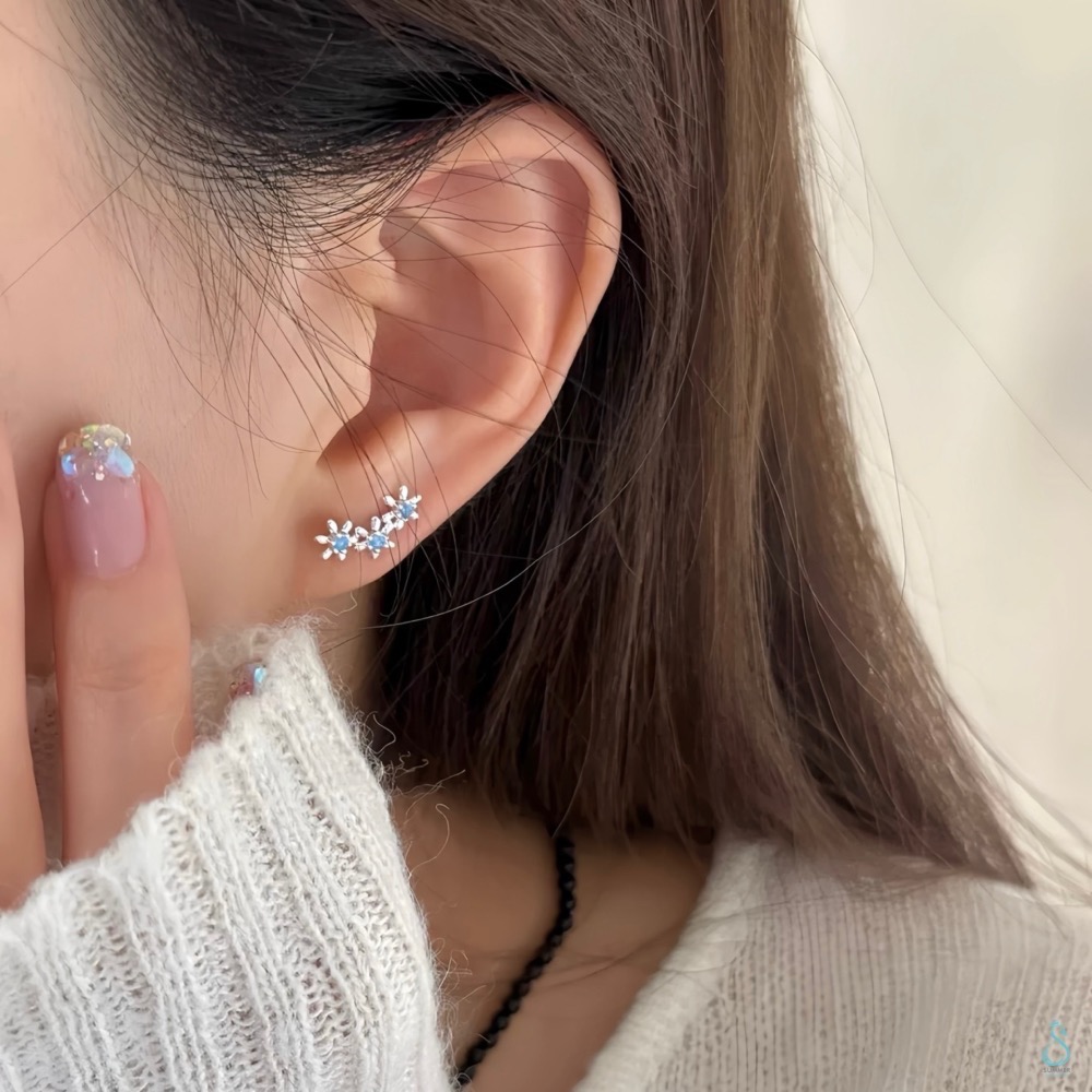 SUMMER 銀飾💫［925純銀］浪漫花語耳環 迷你花朵 純銀耳環 純銀飾品-細節圖8