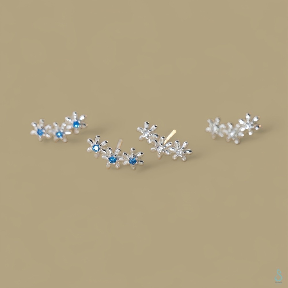 SUMMER 銀飾💫［925純銀］浪漫花語耳環 迷你花朵 純銀耳環 純銀飾品-細節圖3