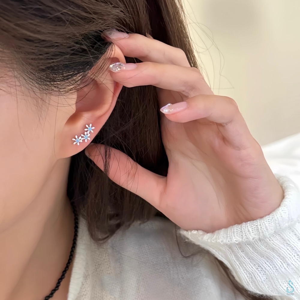 SUMMER 銀飾💫［925純銀］浪漫花語耳環 迷你花朵 純銀耳環 純銀飾品-細節圖4