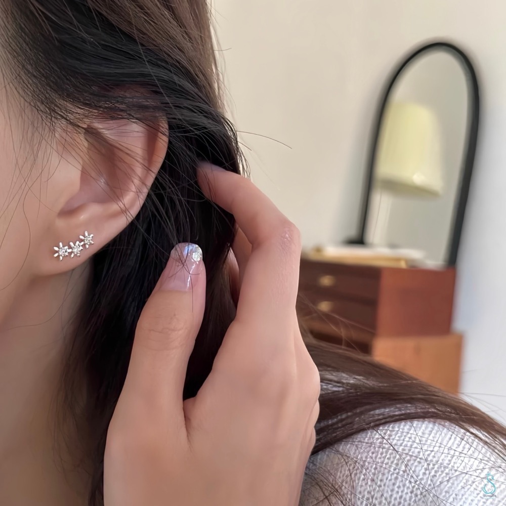 SUMMER 銀飾💫［925純銀］浪漫花語耳環 迷你花朵 純銀耳環 純銀飾品-細節圖6