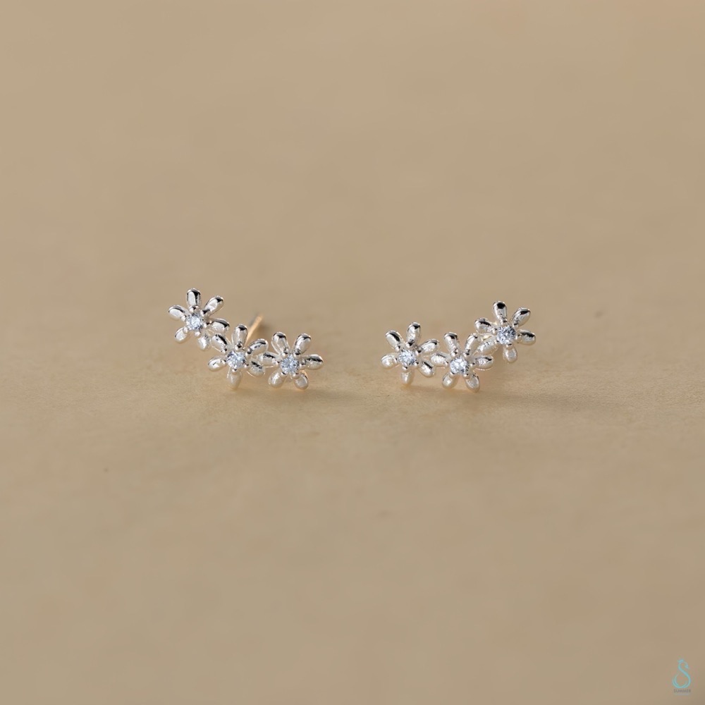 SUMMER 銀飾💫［925純銀］浪漫花語耳環 迷你花朵 純銀耳環 純銀飾品-細節圖7