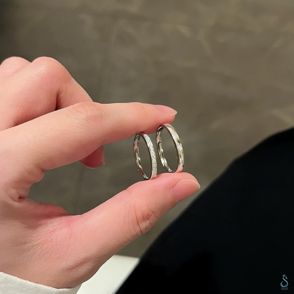 SUMMER 銀飾💫［925純銀］恆星對戒 情侶對戒 純銀戒指  男女對戒 純銀飾品-細節圖4