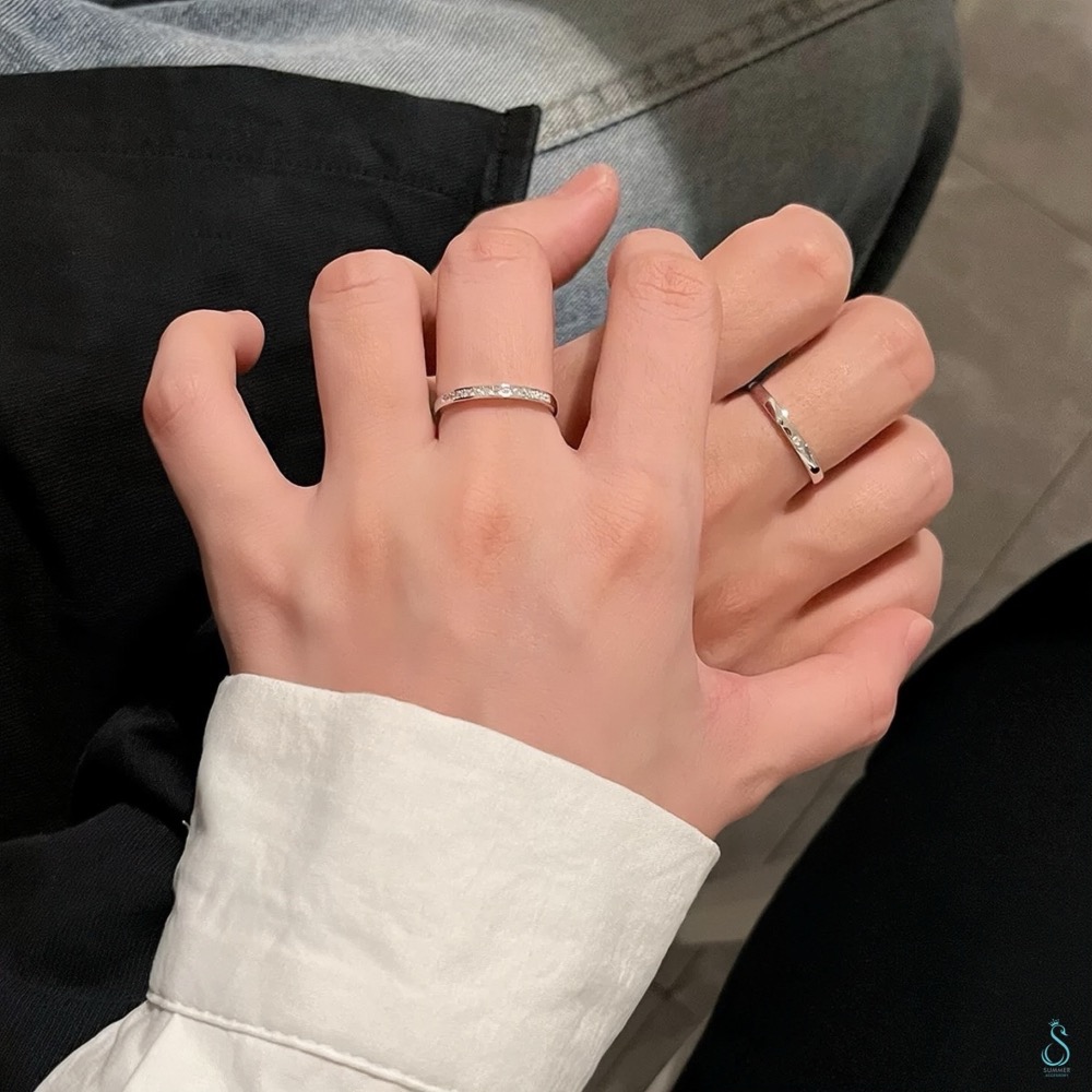 SUMMER 銀飾💫［925純銀］恆星對戒 情侶對戒 純銀戒指  男女對戒 純銀飾品-細節圖5