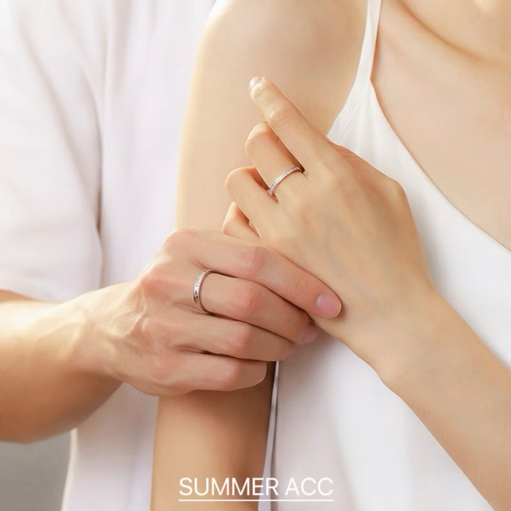 SUMMER 銀飾💫［925純銀］恆星對戒 情侶對戒 純銀戒指  男女對戒 純銀飾品-細節圖2