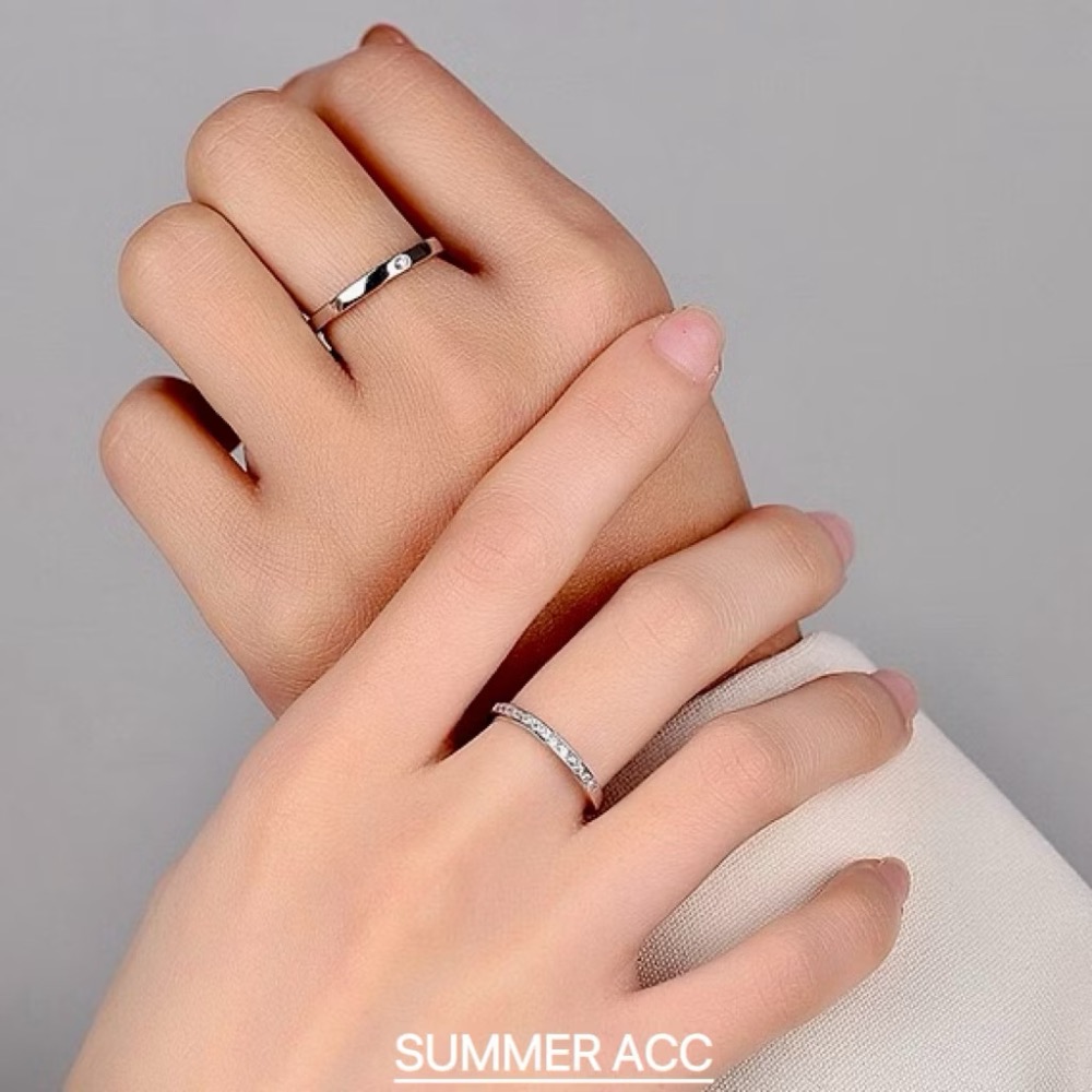 SUMMER 銀飾💫［925純銀］恆星對戒 情侶對戒 純銀戒指  男女對戒 純銀飾品-細節圖8