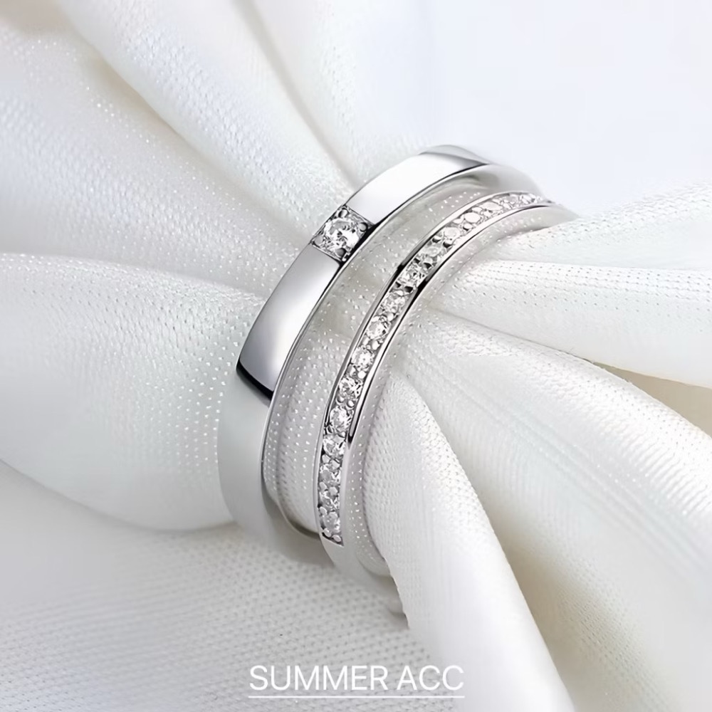 SUMMER 銀飾💫［925純銀］恆星對戒 情侶對戒 純銀戒指  男女對戒 純銀飾品-細節圖3