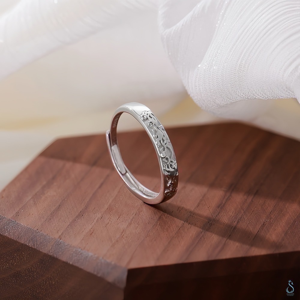 SUMMER 銀飾💫［925純銀］招財貔貅情侶對戒 財源滾滾 招財進寶 純銀戒指 純銀飾品-規格圖9