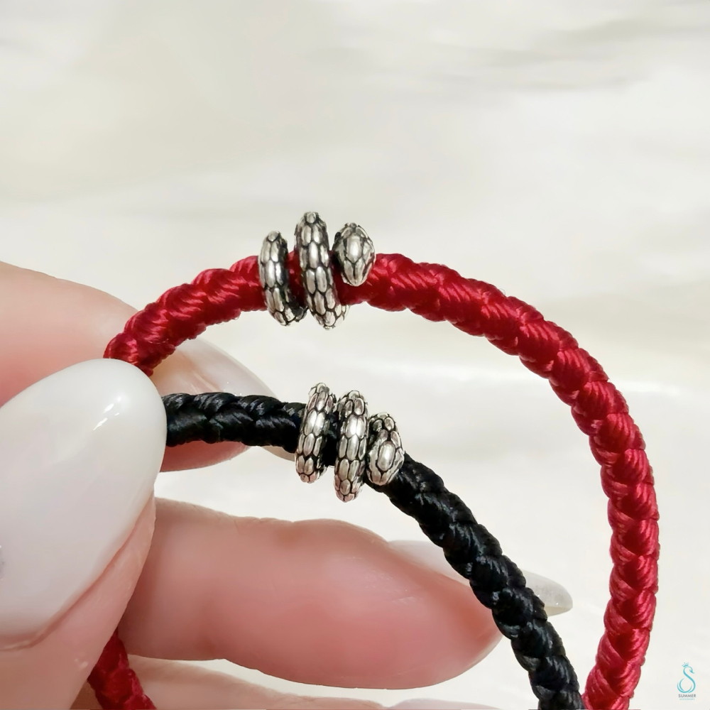 SUMMER 銀飾💫［925純銀］新年蛇年 轉運 開運 辟邪保平安 卷卷蛇本命手繩 純銀手鏈 純銀飾品-細節圖2