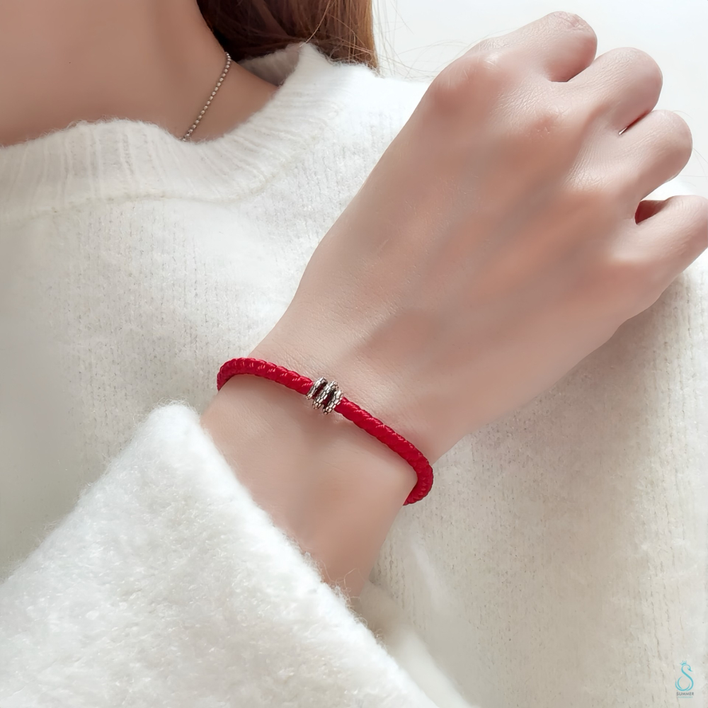 SUMMER 銀飾💫［925純銀］新年蛇年 轉運 開運 辟邪保平安 卷卷蛇本命手繩 純銀手鏈 純銀飾品-細節圖3