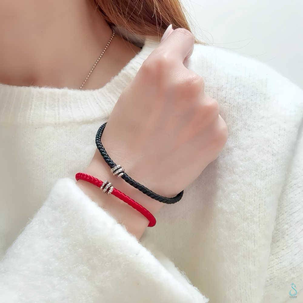 SUMMER 銀飾💫［925純銀］新年蛇年 轉運 開運 辟邪保平安 卷卷蛇本命手繩 純銀手鏈 純銀飾品-細節圖6