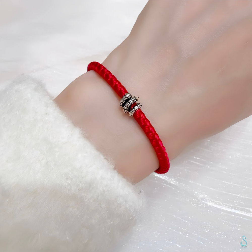 SUMMER 銀飾💫［925純銀］新年蛇年 轉運 開運 辟邪保平安 卷卷蛇本命手繩 純銀手鏈 純銀飾品-細節圖8