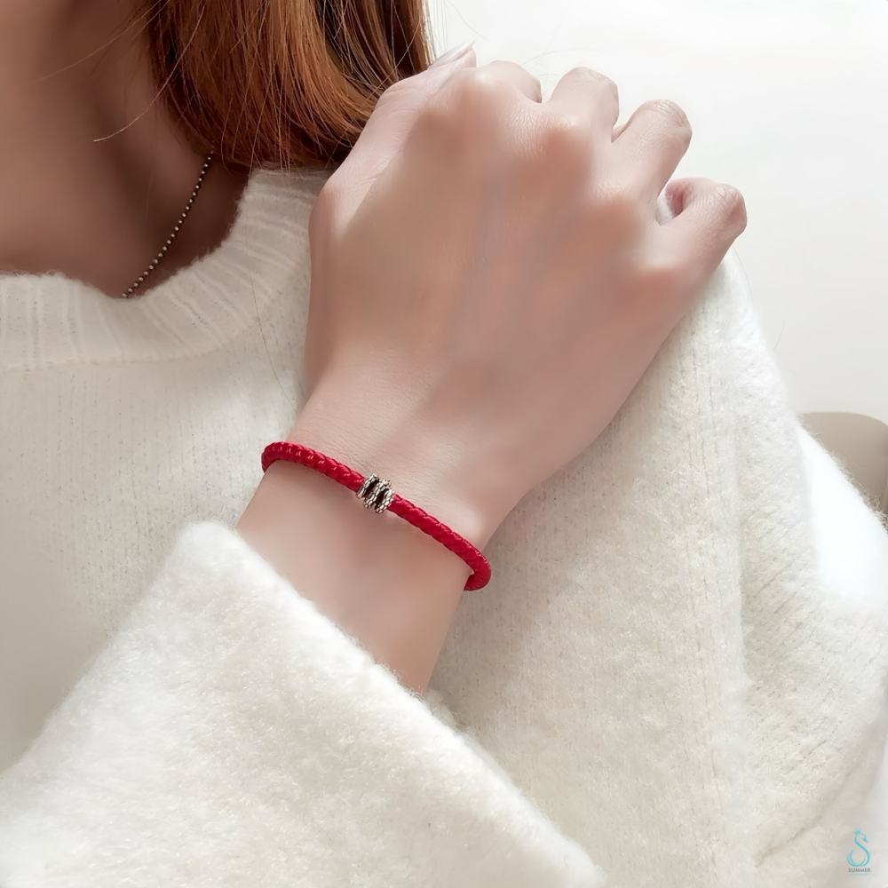 SUMMER 銀飾💫［925純銀］新年蛇年 轉運 開運 辟邪保平安 卷卷蛇本命手繩 純銀手鏈 純銀飾品-細節圖9