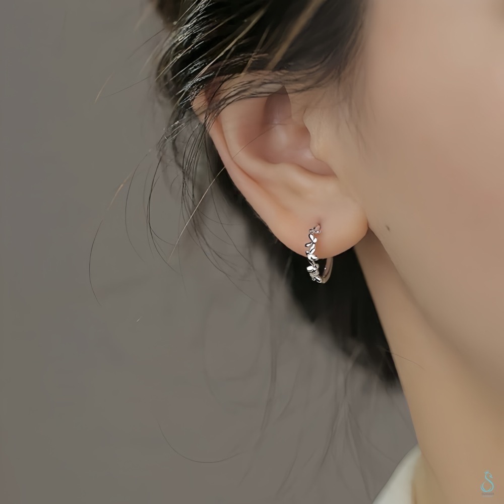 SUMMER 銀飾💫［925純銀］蝶圈花語 易扣式耳扣耳環 純銀耳環 純銀飾品-細節圖7