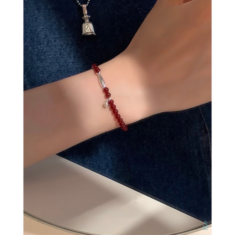 SUMMER 銀飾💫［925純銀］錦鯉躍紅 天然晶石手鏈 紅瑪瑙小魚磷灰石 純銀手鏈 純銀飾品-細節圖6