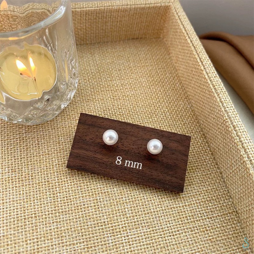 SUMMER 銀飾💫［S999足銀］正圓高光澤 施華洛世奇珍珠耳環 強光小燈泡 純銀耳環 純銀飾品-規格圖9