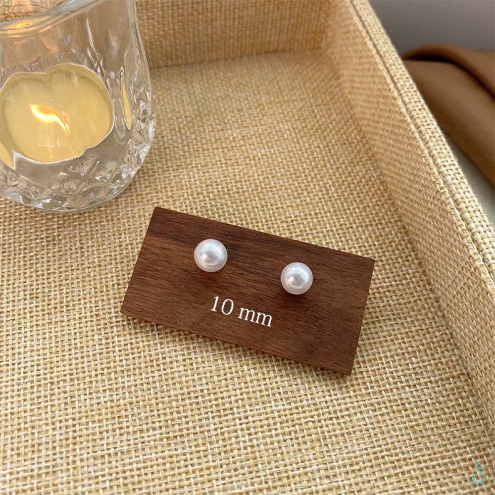 SUMMER 銀飾💫［S999足銀］正圓高光澤 施華洛世奇珍珠耳環 強光小燈泡 純銀耳環 純銀飾品-規格圖9